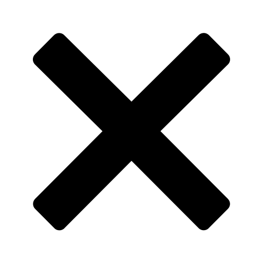 Black Cross Cancel Symbol Interface Control Button Graphic